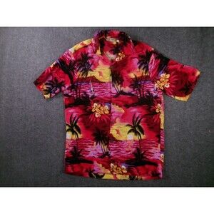 Hula Hula Hawaii Shirt Mens L Beach Hawaiian Aloha Floral Tropical Button Up